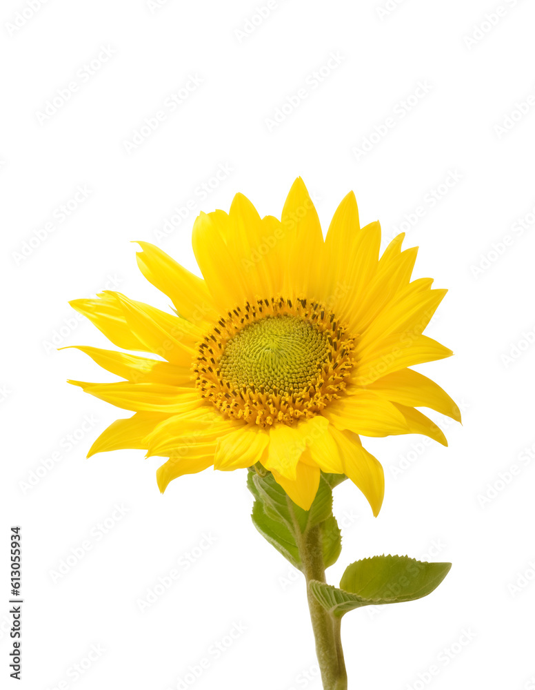Fototapeta premium Small sunflower flower isolated on white background