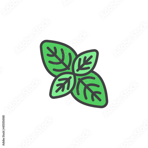 Basil leaf filled outline icon © alekseyvanin