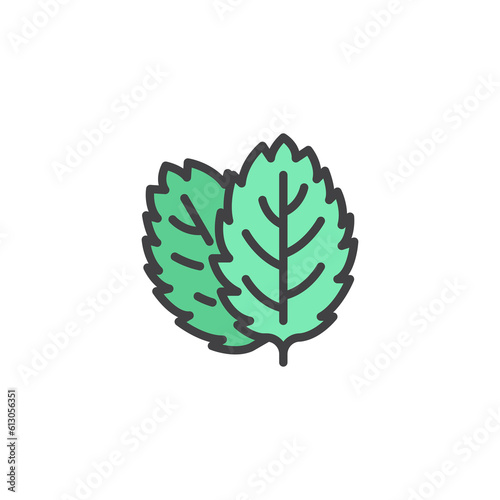 Mint herb filled outline icon