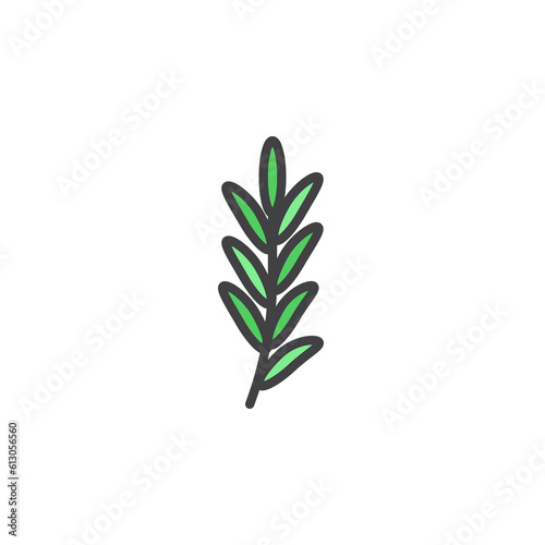 Rosemary herb filled outline icon