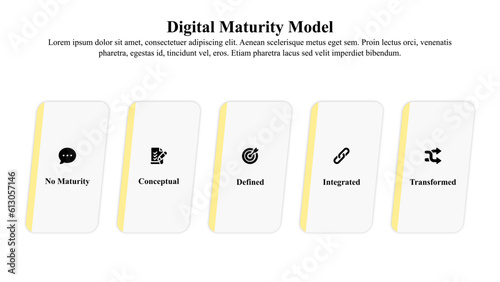 Infographic presentation template of the digital maturity model.