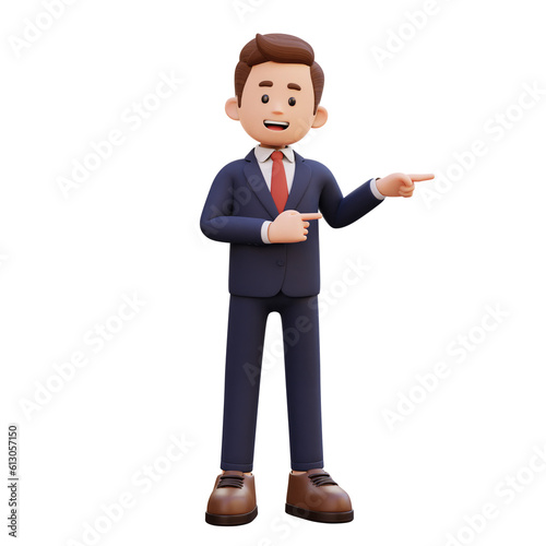 3d male character pointing left
