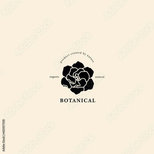 Flat vector gardenia flower drawing photo