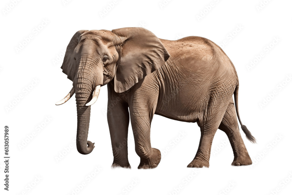 African Elephant on a Transparent Background. Generative AI