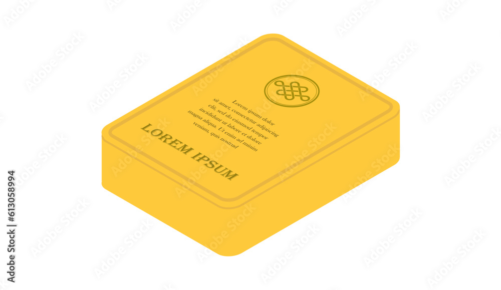 Yellow cookie ,candy, chocolate can. Vector illustration. Sweets gold package. Yellow cookie ,candy, chocolate can. Vector illustration. Sweets gold package.