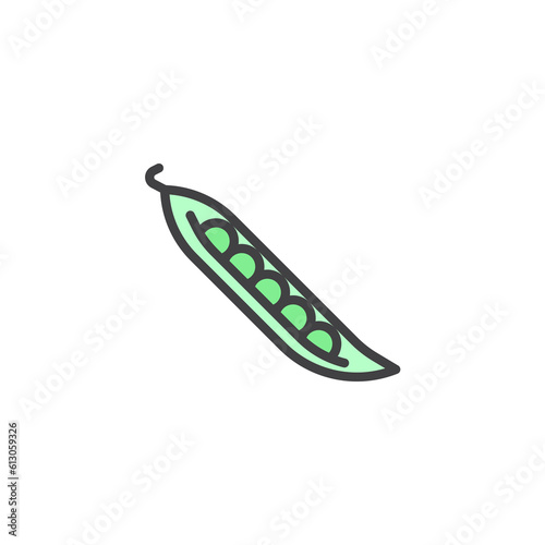 Green pea vegetable filled outline icon