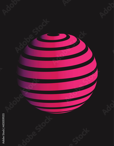 This is a globe ornament art. Global spiral 3D, diagonal swirls, horizontal curvature, vertical arc on the sphere, planet.