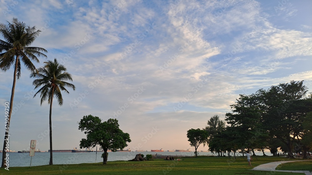 Evening Sky with Cloud in East Coast Park, Singapore