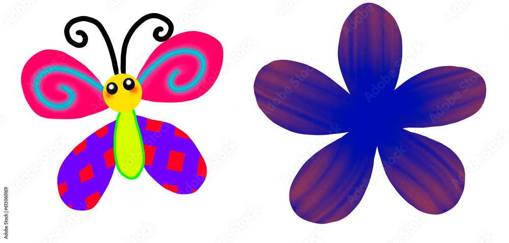 Stiker promoción 2. Mariposa y flor Stiker promoción 2. Mariposa y flor