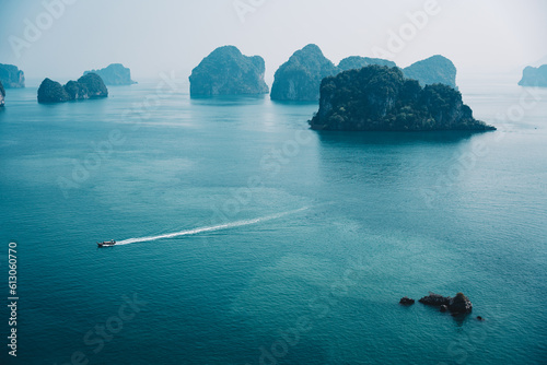 blue sea and blue sky and island