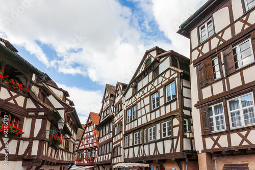 Traditional half-timbered houses in the old town of Strasbourg, Alsace, France