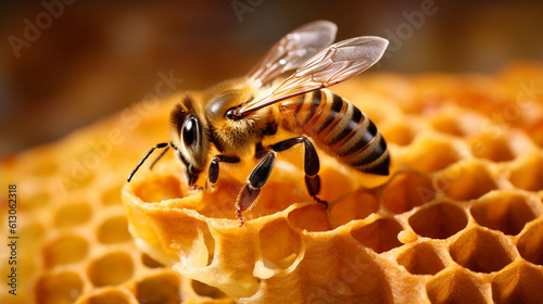 Bienenfleiß: Honigwabe und Biene
