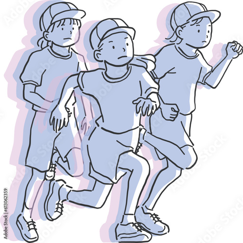 Wallpaper Mural 体操服を着て走る女の子のイラスト素材 Torontodigital.ca