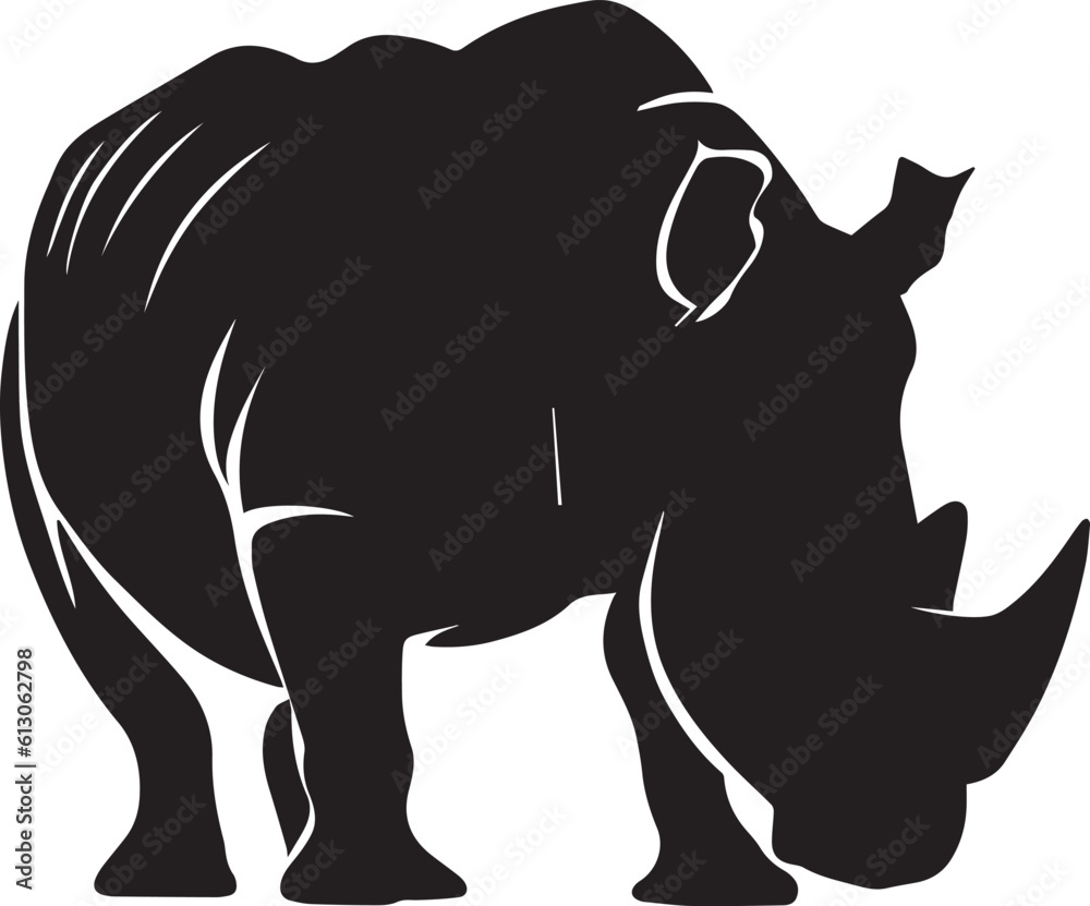 Obraz premium Rhinoceros vector silhouette illustration