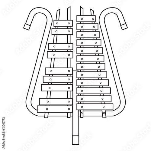bell lyre line vector illustration