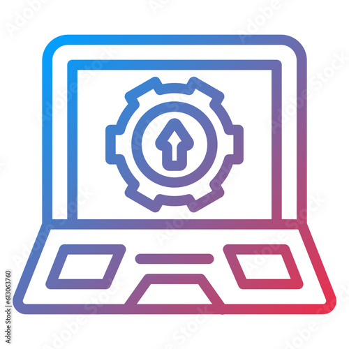 Vector Design Upgrade Laptop Icon Style