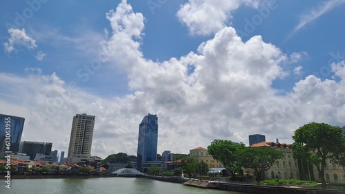 Blue Sky with Cloud in Boat Quay, Singapore © Sky Tracker
