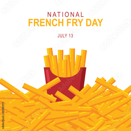 National French Fry Day background.