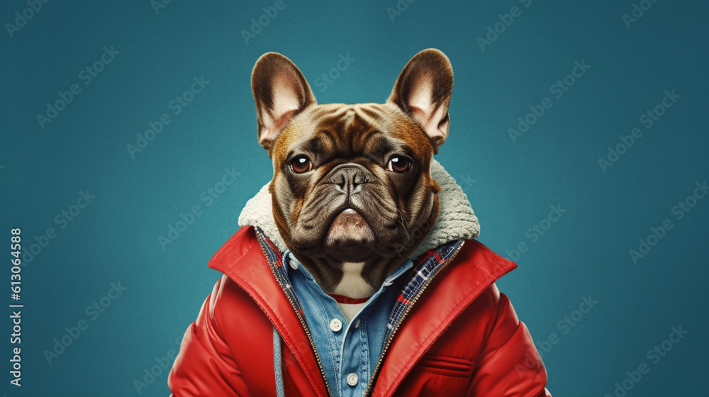 Französische Bulldogge - Modebewusst und warm eingepackt
