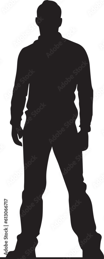 a young man standing pose vector silhouette illustration a young man standing pose vector silhouette illustration