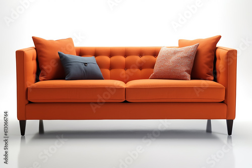 Luxurious and comfortable orange sofa in the modern interior © Brijesh