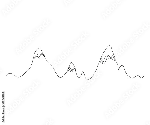 abstract mountains, mountain landscape, rocks Continuous One Line Drawing