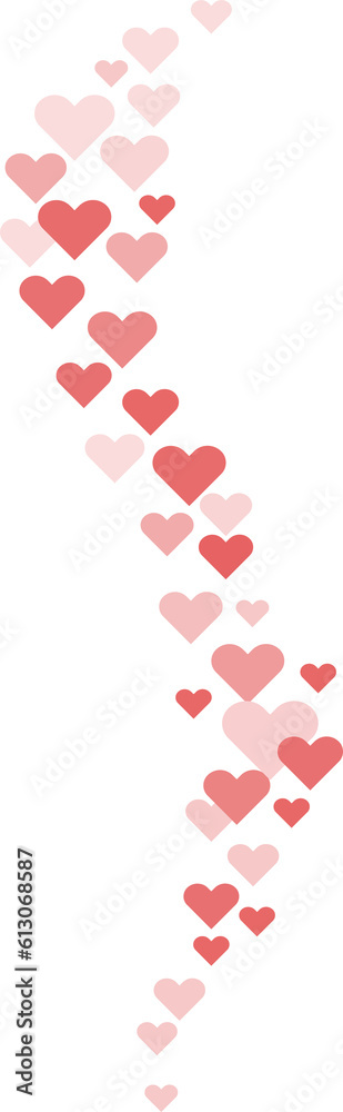 Hearts likes in live stream in social media. Flying up love reactions template