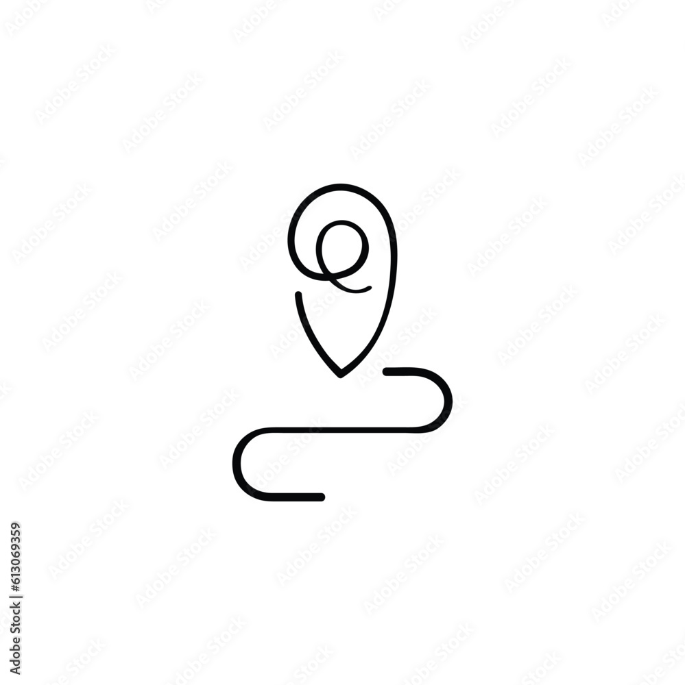 Road Route Map Line Style Icon Design Road Route Map Line Style Icon Design