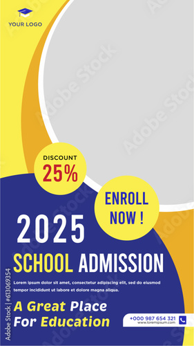 School admission social media post or banner template