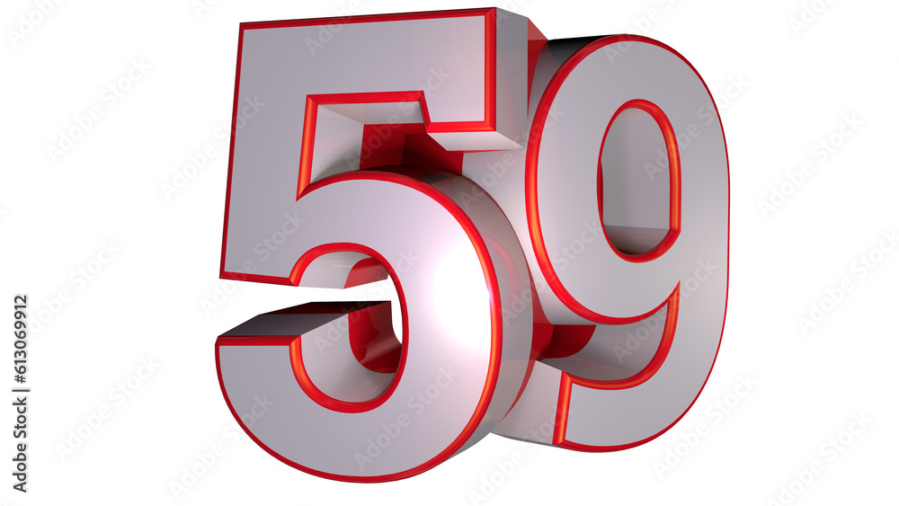 Fototapeta premium White 3d number design number 59