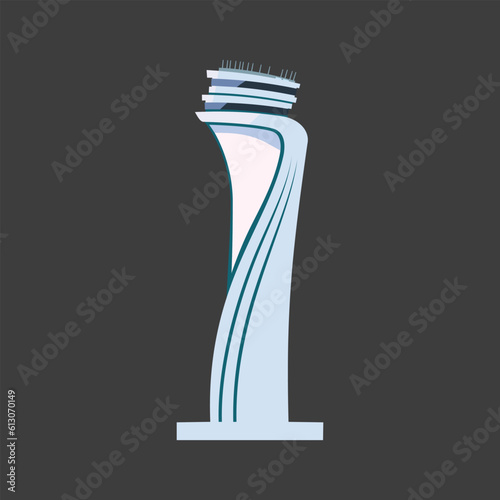 Istanbul Airport Traffic Control Tower Vector Illustration Drawing