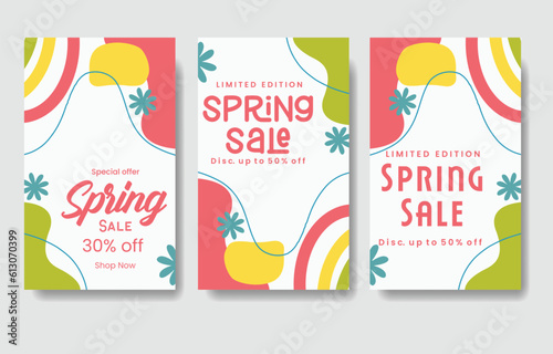 Editable modern social media tmplate pink,greem and yellow colors with abstract theme