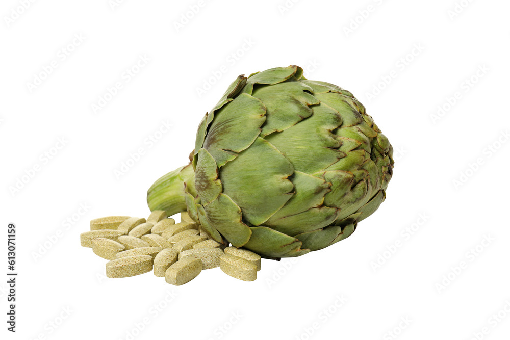 Obraz premium PNG, Artichoke for health and treatment, isolated on white background