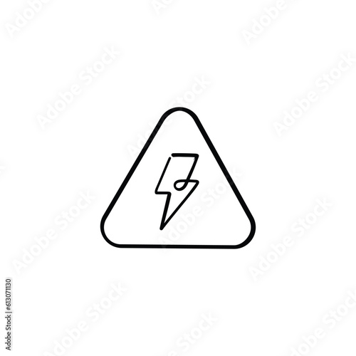 Free Download Electric Shock Danger Line Style Icon Design - GFXLoad