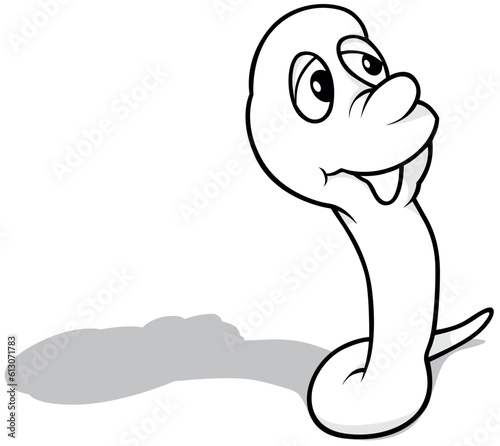 Drawing of a Funny Worm wit...