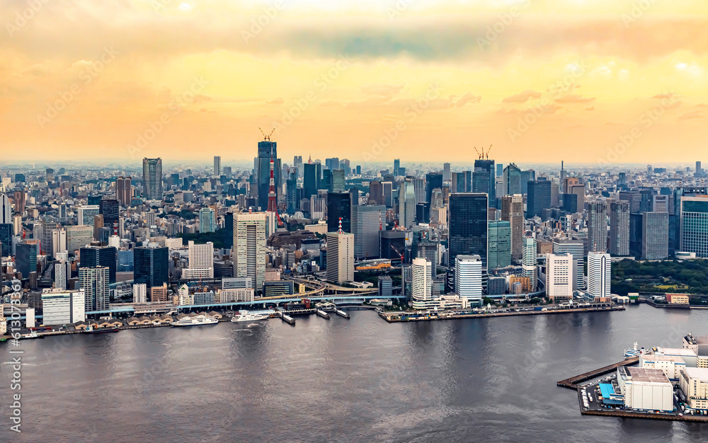 custom made wallpaper toronto digitalAerial view of Odaiba Harbor in Minato City, Tokyo, Japan