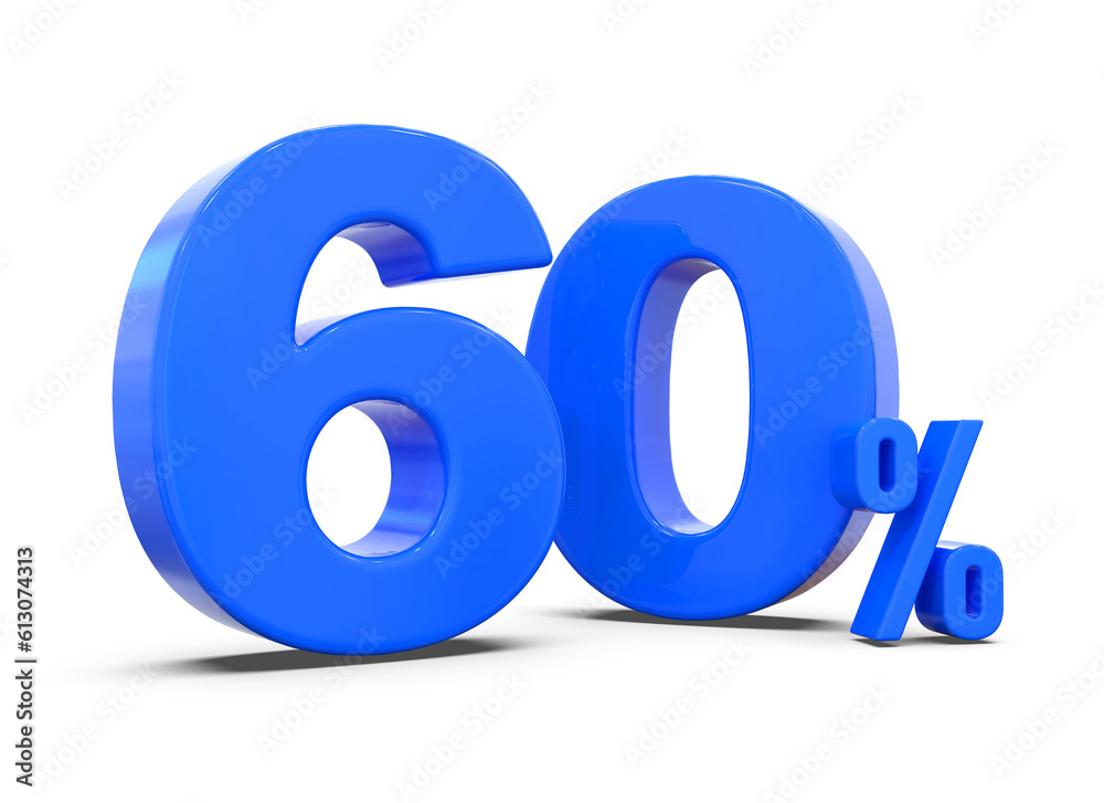 Blue Number 60 Percent Discount Off