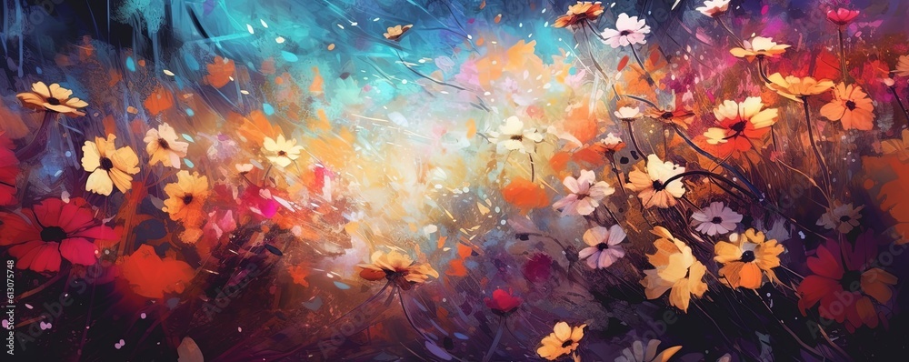 Abstract colorful flower meadow as background Abstract colorful flower meadow as background