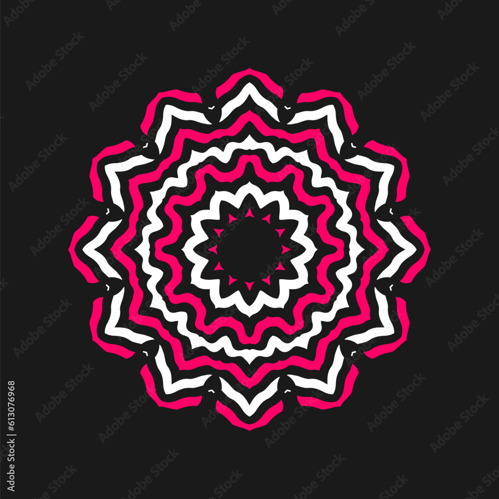 Symmetrical composition of wavy lines. Abstract element for design. Vector illustration. Modern graphic design.