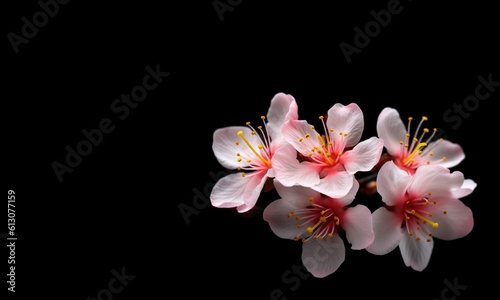 pink plum flower closeup photoshoot with dark background