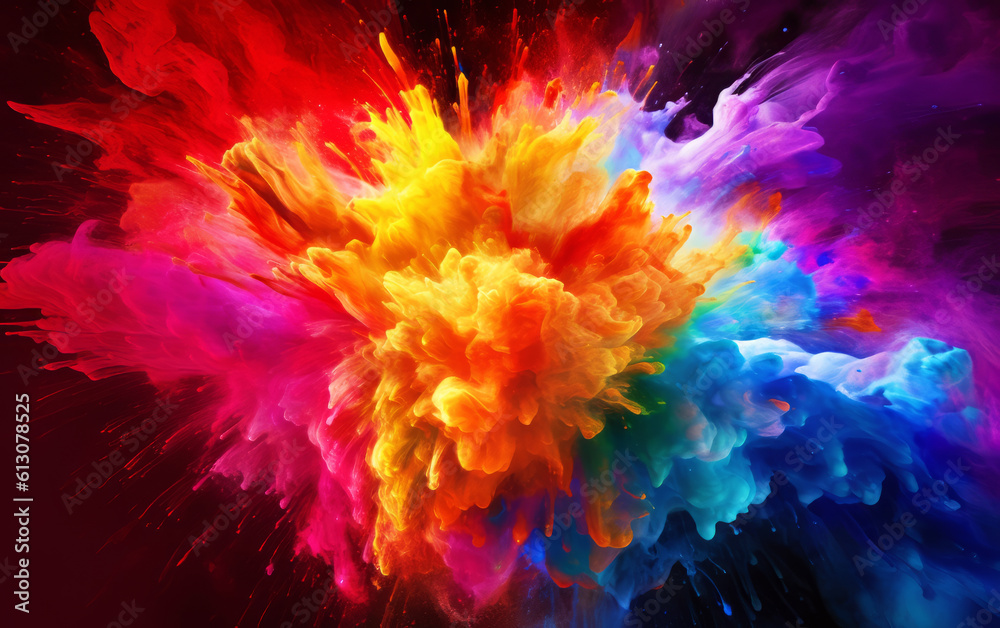 Color Explosion - Rainbow Smoke Abstract Art - made with Generative AI