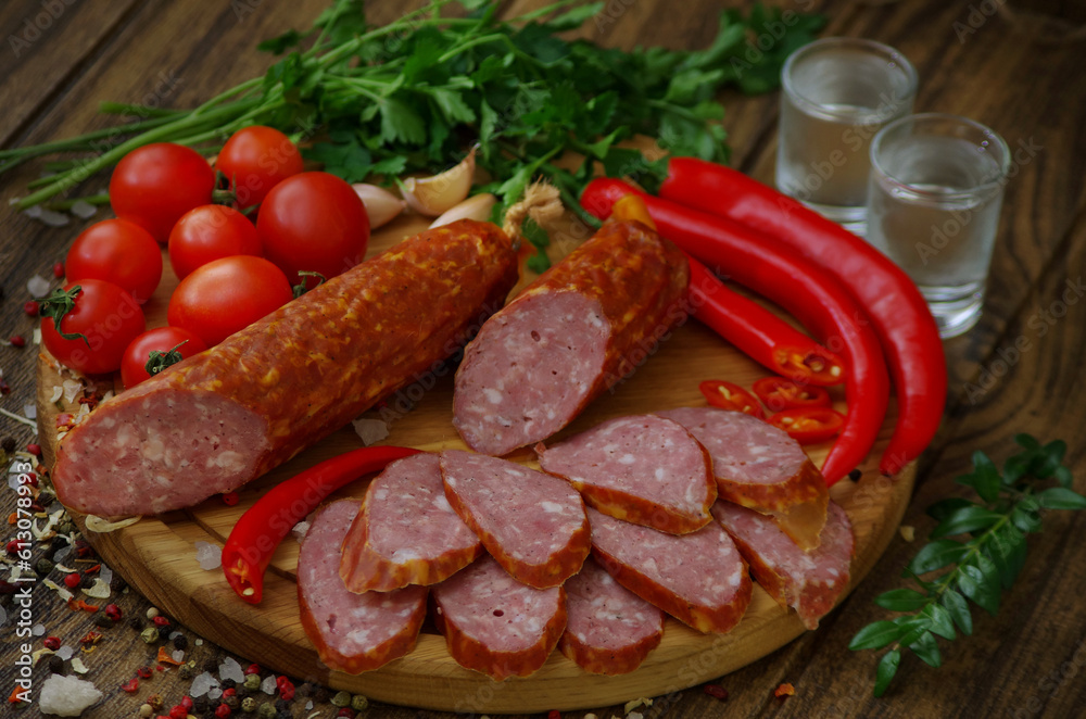 salami and sausages