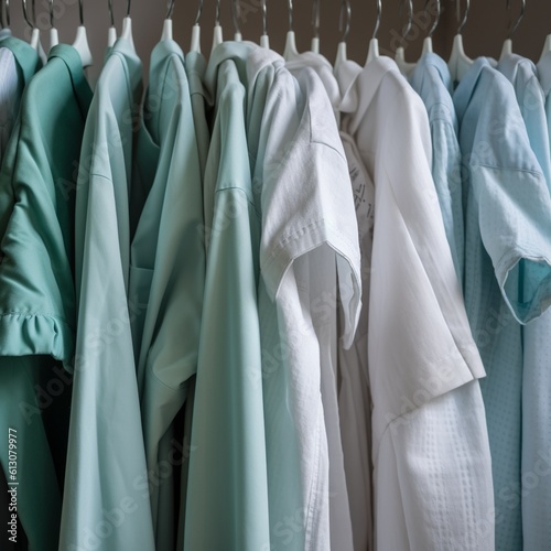 Hospital Gowns in Various Sizes and Neatly Folded