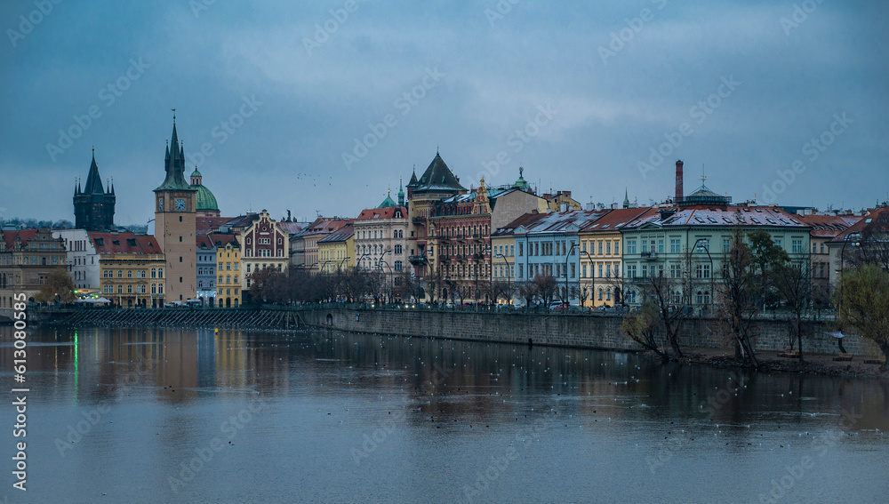 cityscape of Prague on a cloudy fall day cityscape of Prague on a cloudy fall day