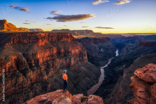 Woman Watching the Sunset Toroweap Overlook in the Grand Canyon