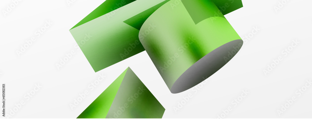 Vector 3d abstract background. Shapes 3d triangle and cylinder. Trendy techno business template for wallpaper, banner, background or landing Vector 3d abstract background. Shapes 3d triangle and cylinder. Trendy techno business template for wallpaper, banner, background or landing