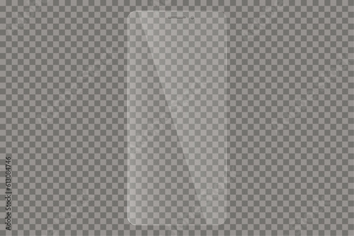 Wallpaper Mural Protective glass for phone. Realistic reflection. Glass on transparent background. Vector illustration.	 Torontodigital.ca