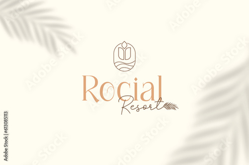 Rocial Minimalist and rose-water logo design for any saloon or resort business