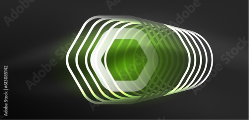 Abstract background techno neon hexagons. Hi-tech vector illustration for wallpaper, banner, background, landing page, wall art, invitation, prints, posters