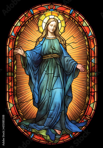 Mary stained glass, AI generated